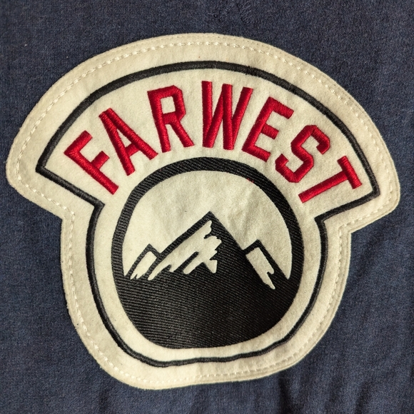 XL men's crew neck sweater. Far West brand. Dark blue Heather pattern. - Picture 3 of 3